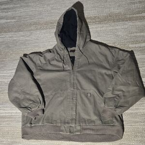 Mens Wolverine 100cotton Fleece Lined Chocolate Brown Hooded Jacket Size XXL New